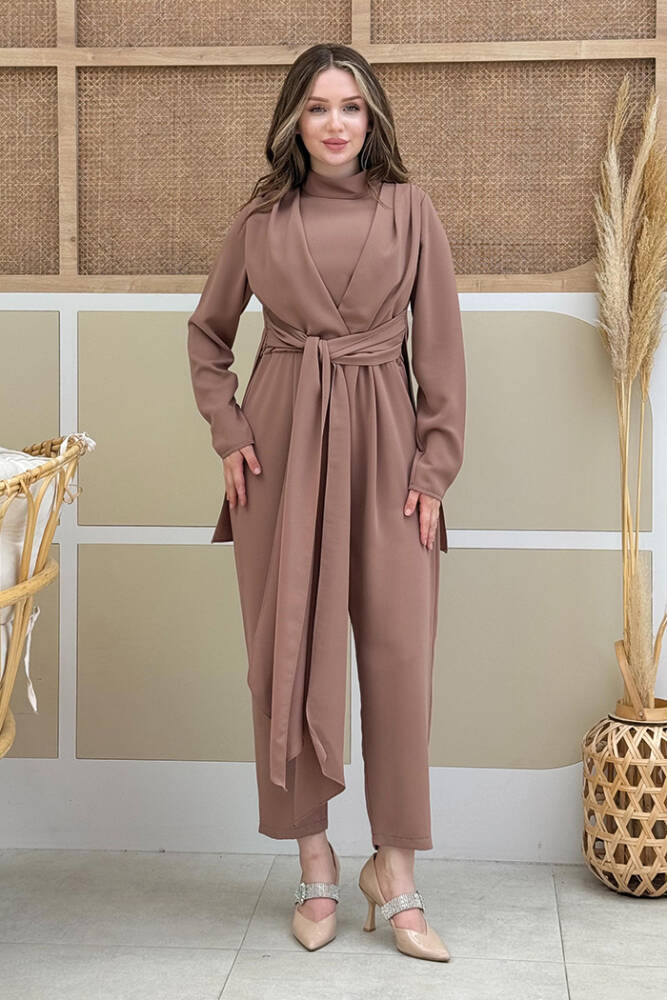 Bel Bağlama Detaylı Yarım Boğaz Detay Tulum 3672 Taba - 2