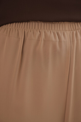 Bel Lastikli Astarlı Şifon Pantolon 0267 Vizon - 4