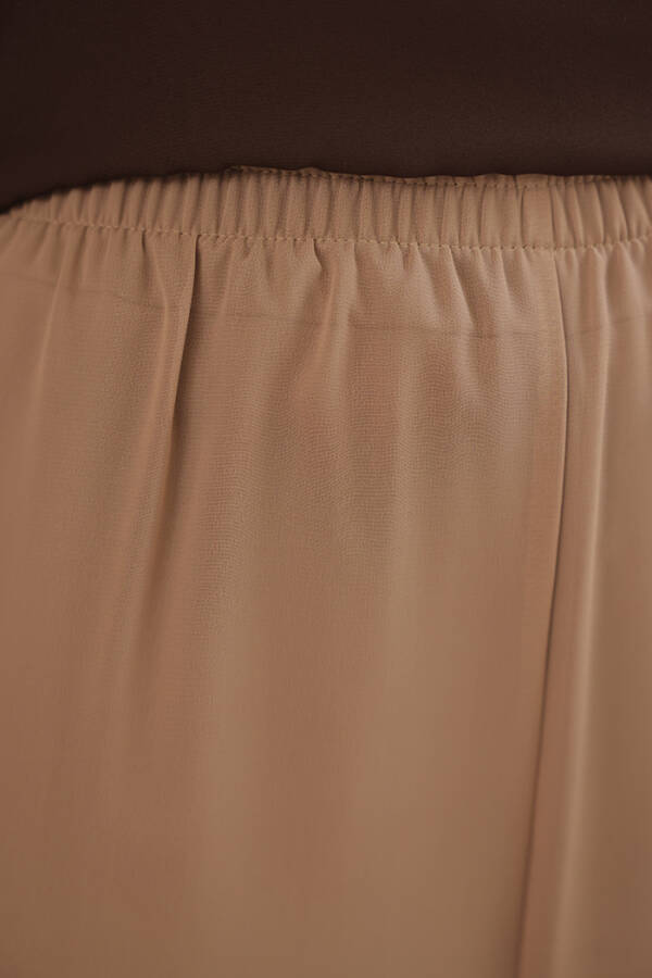 Bel Lastikli Astarlı Şifon Pantolon 0267 Vizon - 4