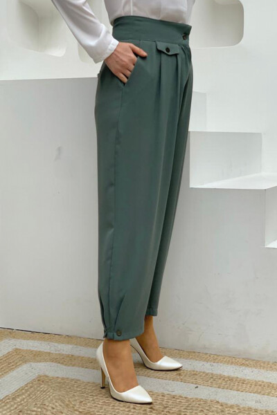Düğme Detaylı Cepli Şalvar Pantolon 0282 Mint - 2