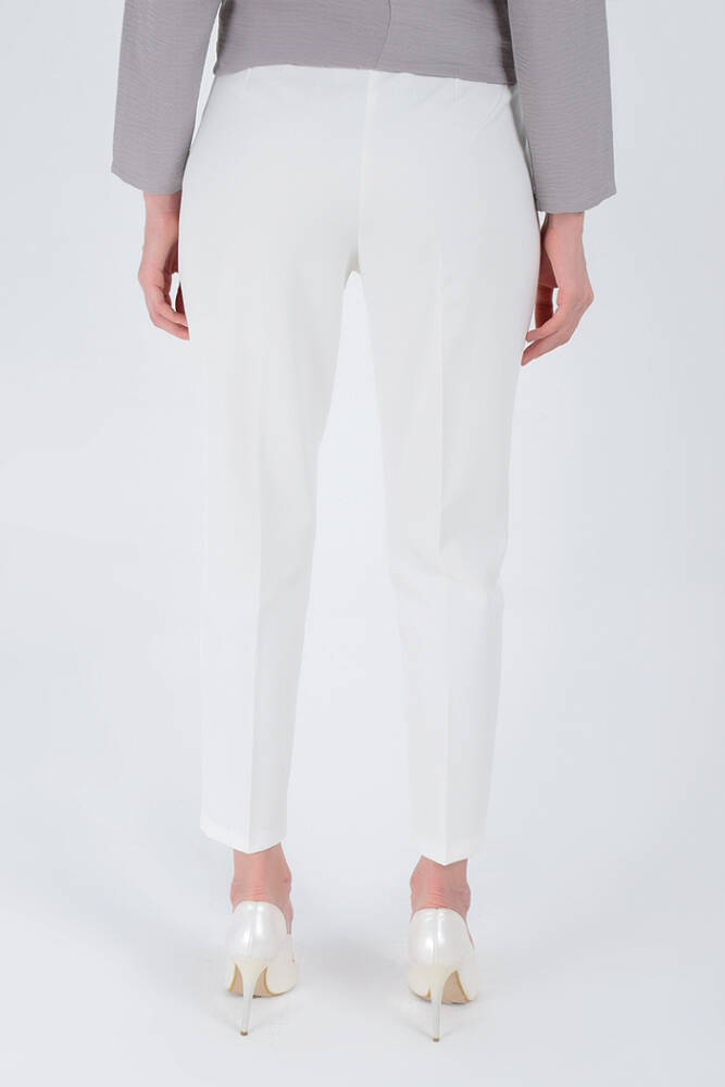 Fermuarlı Cep Detaylı Kalem Pantolon 0201 Ekru - 3