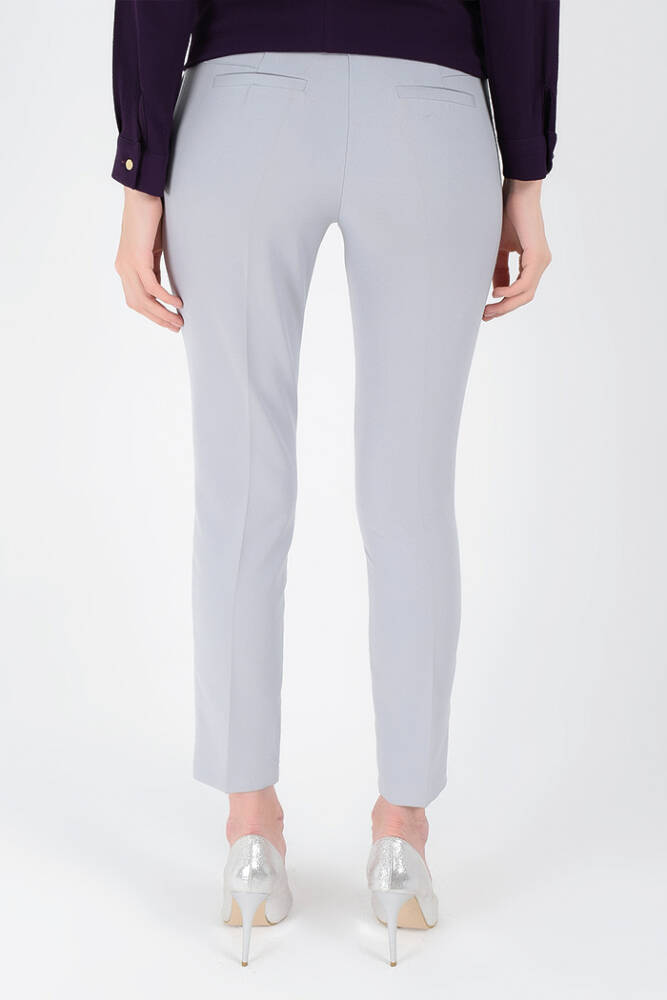 Fermuarlı Cep Detaylı Kalem Pantolon 0201 Gri - 3
