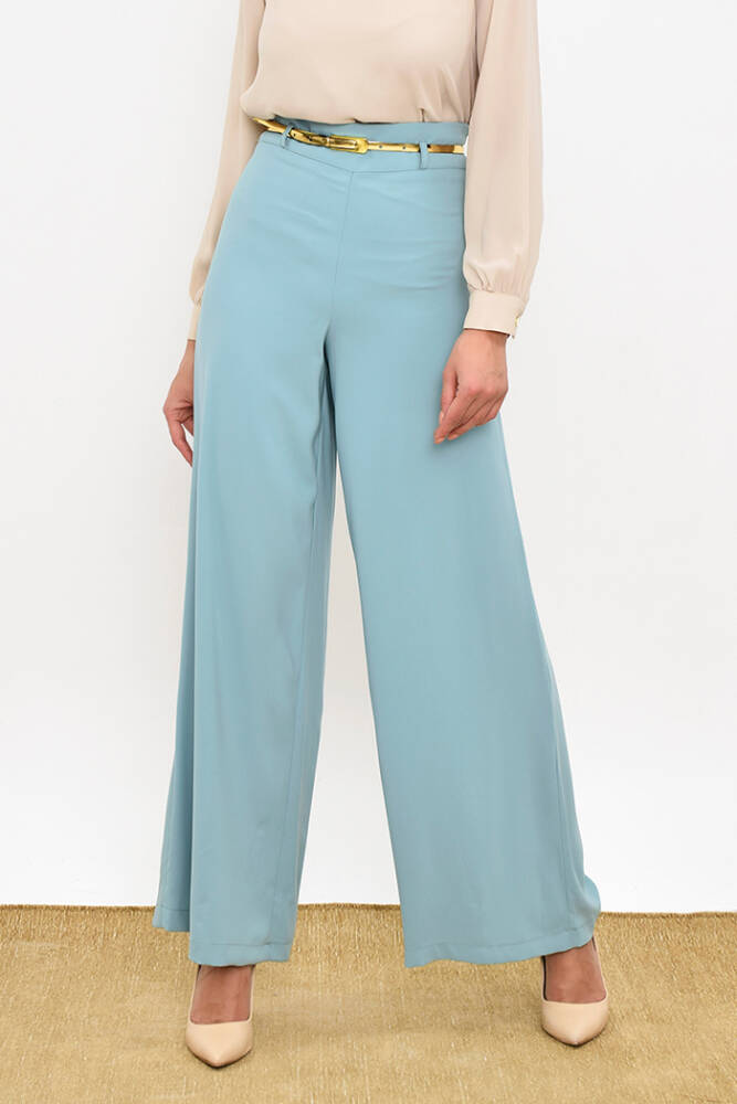 Fermuarlı Kemer Aksesuarlı Pantolon Etek 0125 Mint - 1