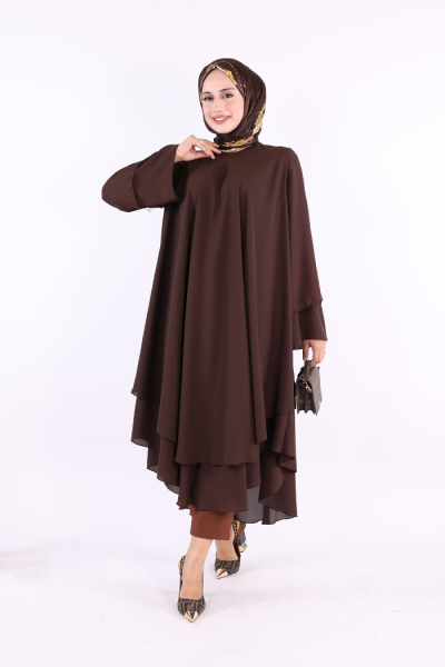 Kat Detaylı Tunik 3988 Kahverengi 