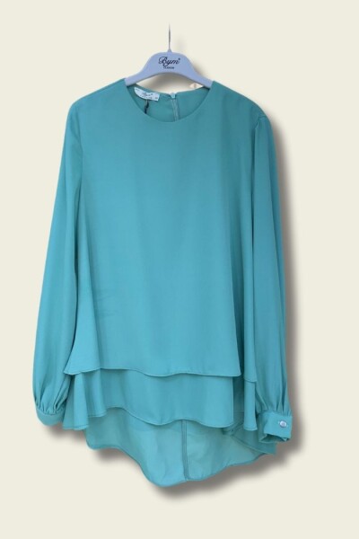 Kat Kat Kol Manşetli Şifon Bluz 5148 Mint 