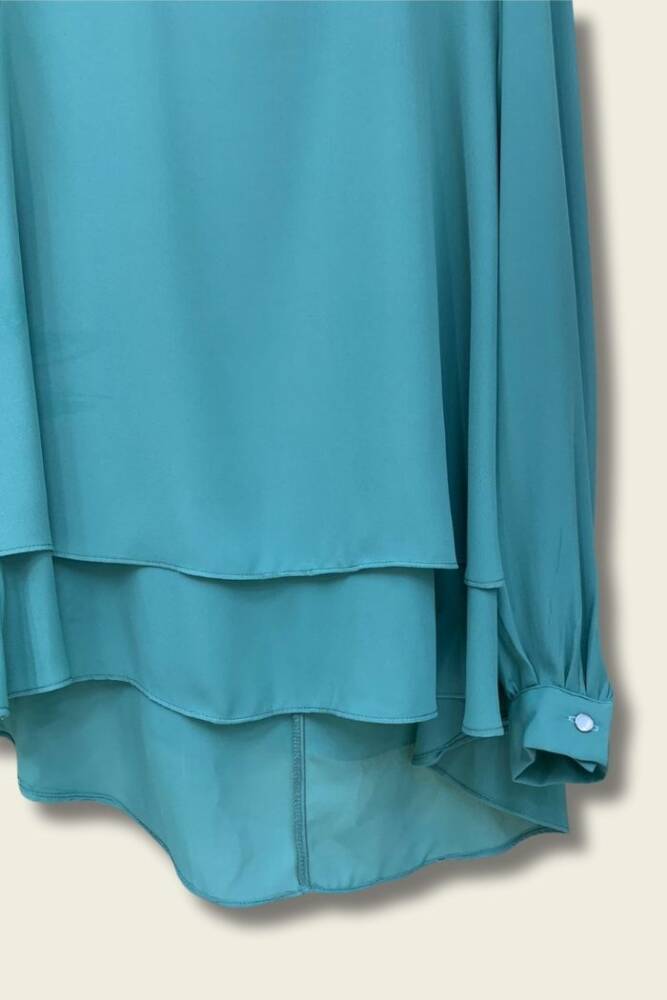 Kat Kat Kol Manşetli Şifon Bluz 5148 Mint - 3