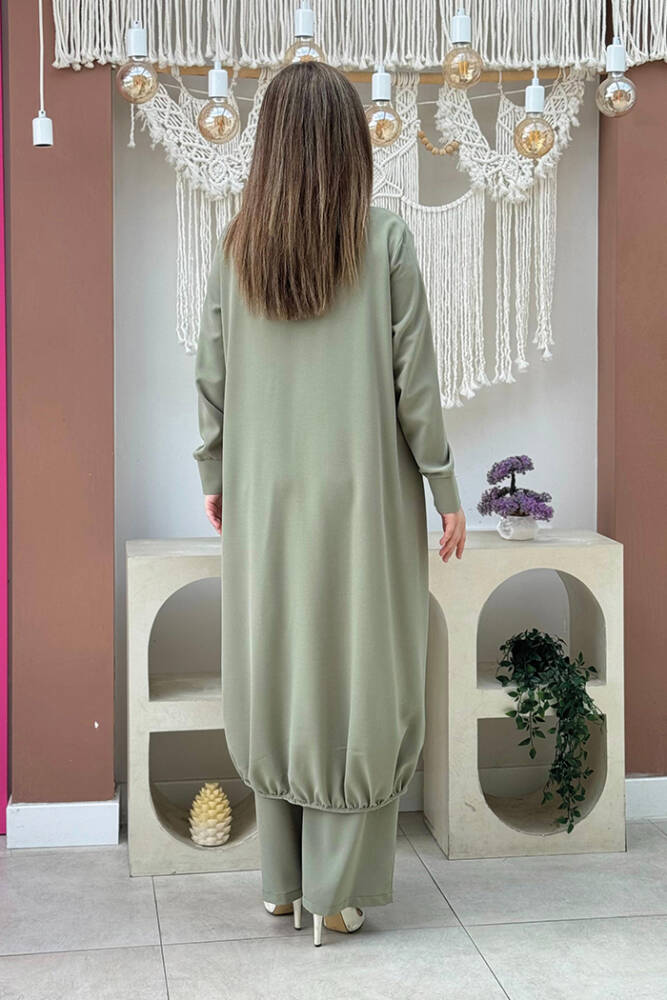 Kimono Bel Lastikli Pantolon Takım 8560 Mint - 3