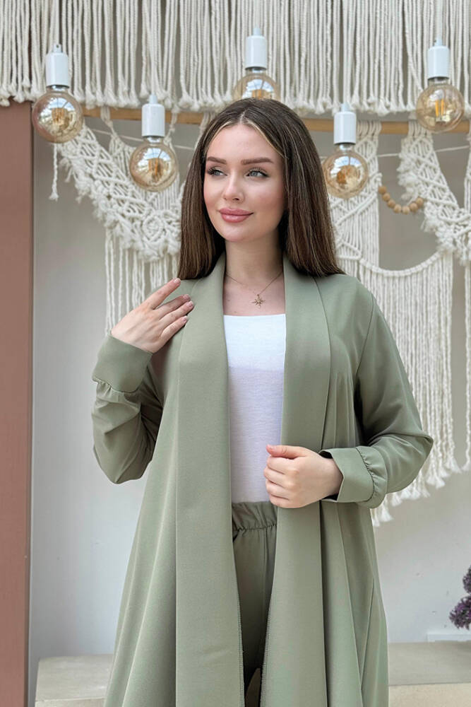 Kimono Bel Lastikli Pantolon Takım 8560 Mint - 4