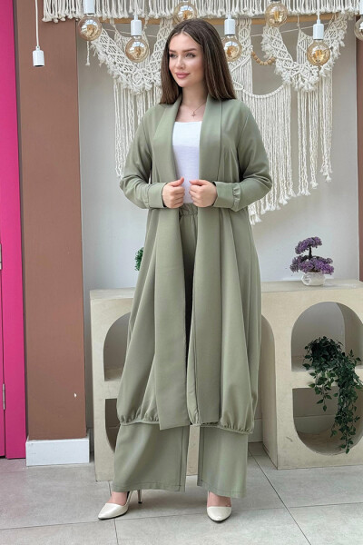 Kimono Bel Lastikli Pantolon Takım 8560 Mint 