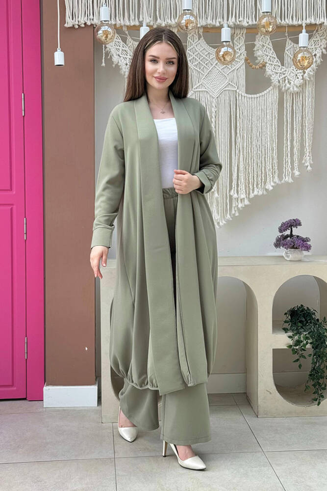 Kimono Bel Lastikli Pantolon Takım 8560 Mint - 2
