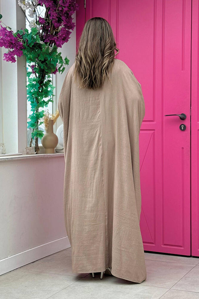 Şalıyla Birlikte Tulum ve Abaya İkili Takım 8519 Vizon - 3
