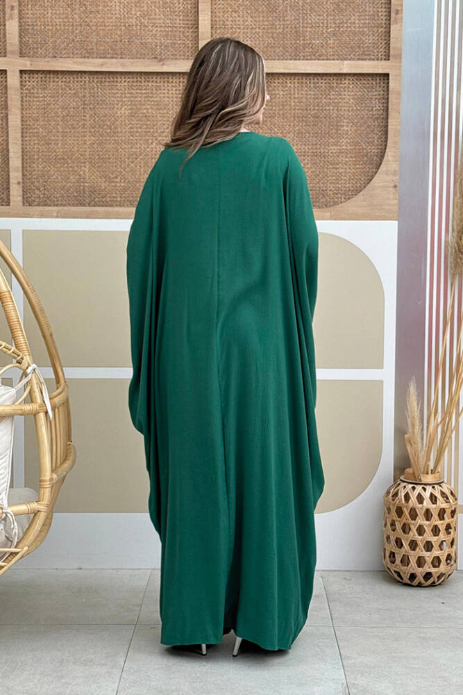 Şalıyla Birlikte Tulum ve Abaya İkili Takım 8519 Zümrüt - 3